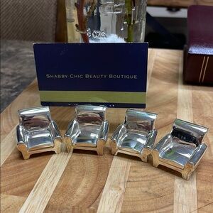Pottery Barn |Silver Plated |ArmChair |PlaceCard Holders|Set of 4 |Discontinued